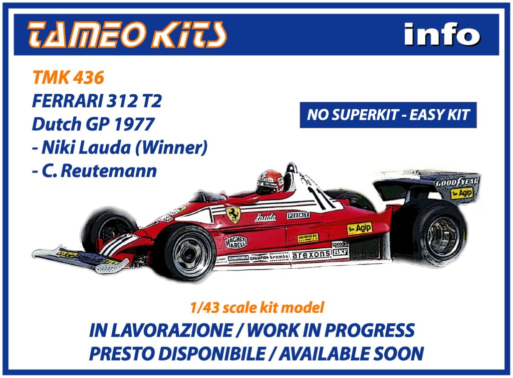 FERRARI 312T2 1977 SIX WHEELS TEST CAR NIKI LAUDA TAMEO KIT